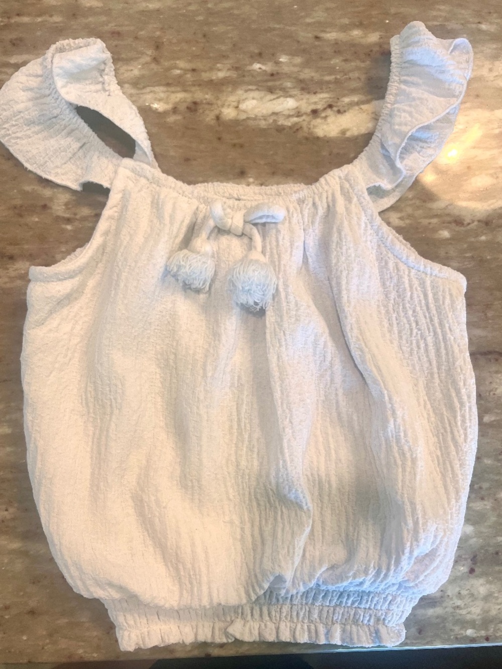 Girls Art Class White Top Medium Size 7/8